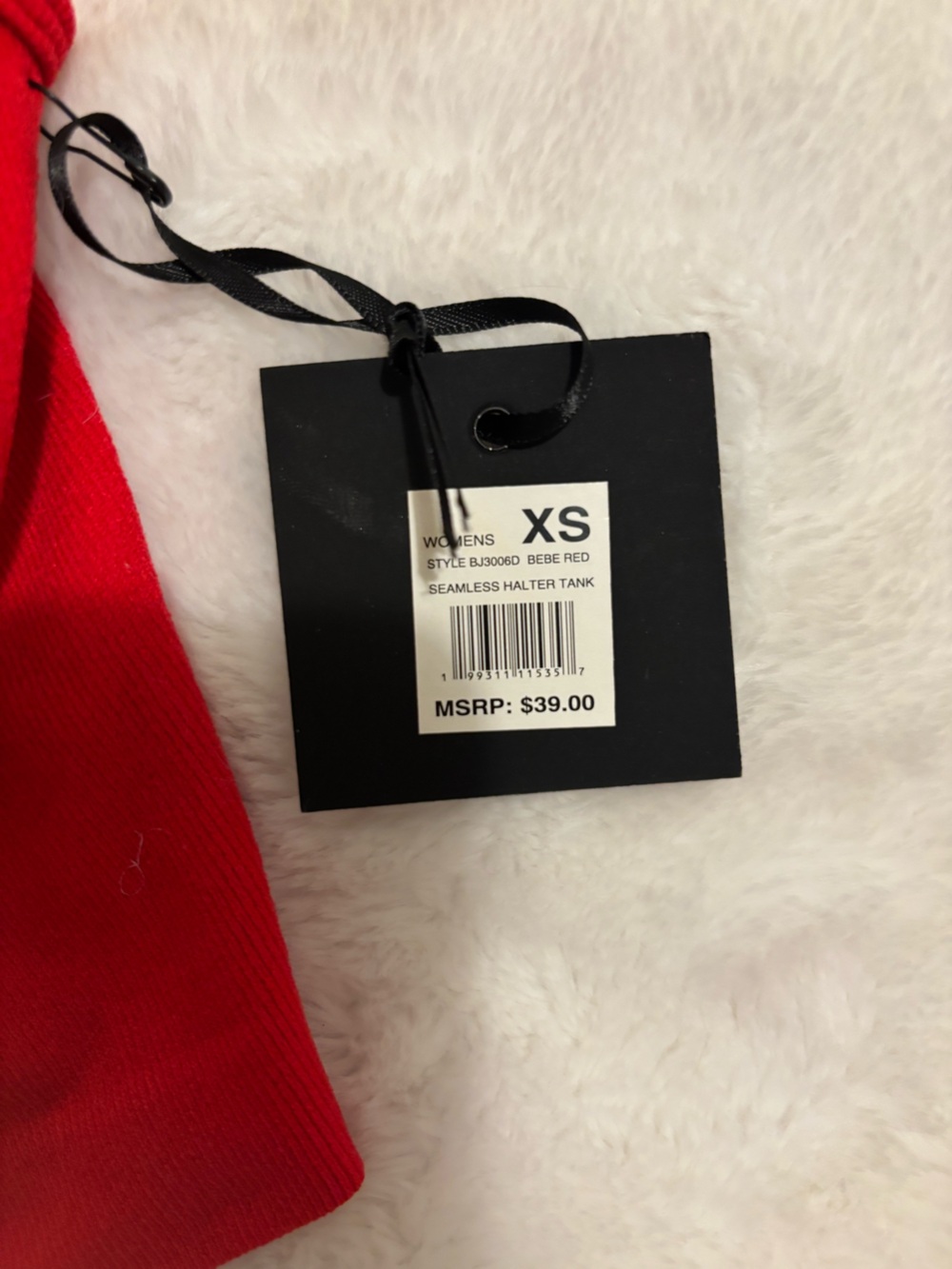 bebe Red Crystal Logo Ribbed Tank - Picture 3 of 4